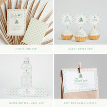 Load image into Gallery viewer, Green Lucky One Birthday Party Bundle Template, Watercolor St Patricks Clover Invitation 0804
