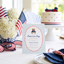 Load image into Gallery viewer, All American Boy Baby Shower Invitation | Fourth Of July Summer Template 2046
