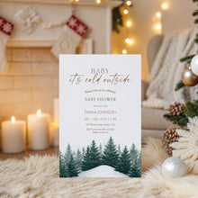 Load image into Gallery viewer, 2033 Baby It&#39;s Cold Outside Winter Wonderland Baby Shower Invite, Editable Digital Download Template
