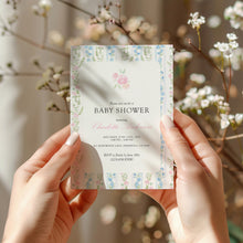 Load image into Gallery viewer, Corjl editable Grandmillennial Floral Baby Shower Invitation 2014
