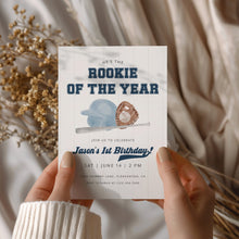 Load image into Gallery viewer, 0314 blue rookie of the year birthday invitation template
