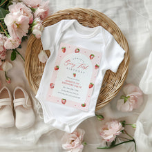 Load image into Gallery viewer, 0326 Pink Strawberry Berry 1st Birthday Photo Invite, Editable Template, Digital Download
