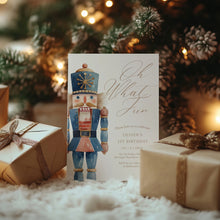 Load image into Gallery viewer, 0319 Nutcracker 1st Birthday Invitation, Christmas Ballet Holiday Winter Party Invite

