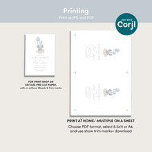 Load image into Gallery viewer, Blue Elephant Baby Shower Invitation Bundle (Digital Download) 2031
