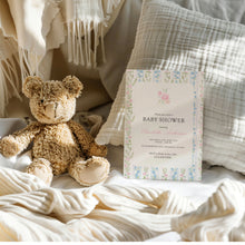 Load image into Gallery viewer, Corjl editable Grandmillennial Floral Baby Shower Invitation 2014
