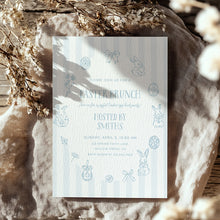 Load image into Gallery viewer, Kids Easter Party Invitation, Hand Drawn Bunny Egg Hunt, Spring Children Celebration 0805
