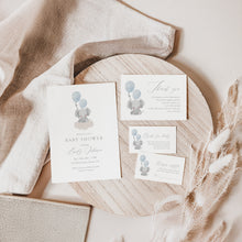 Load image into Gallery viewer, Blue Elephant Baby Shower Invitation Bundle (Digital Download) 2031
