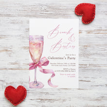 Load image into Gallery viewer, 0801 Pink Coquette Valentine's Party Brunch Party Invite, Galentine's Ladies Gathering, Digital Download
