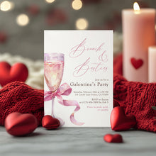 Load image into Gallery viewer, 0801 Pink Coquette Valentine's Party Brunch Party Invite, Galentine's Ladies Gathering, Digital Download
