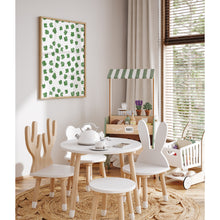 Load image into Gallery viewer, Watercolor whimsical green clover art print 07-276
