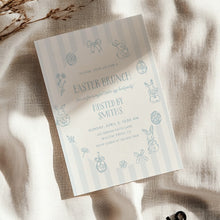 Load image into Gallery viewer, Kids Easter Party Invitation, Hand Drawn Bunny Egg Hunt, Spring Children Celebration 0805
