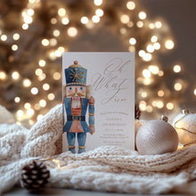 Load image into Gallery viewer, 0319 Nutcracker 1st Birthday Invitation, Christmas Ballet Holiday Winter Party Invite

