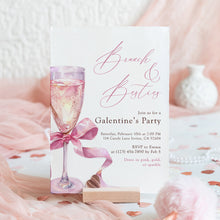 Load image into Gallery viewer, 0801 Pink Coquette Valentine's Party Brunch Party Invite, Galentine's Ladies Gathering, Digital Download
