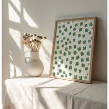 Load image into Gallery viewer, Watercolor whimsical green clover art print 07-276
