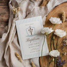 Load image into Gallery viewer, 0501 blue cross baptism invitation template
