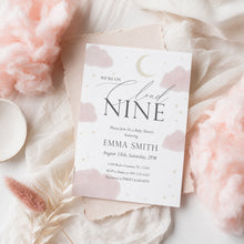 Load image into Gallery viewer, Cloud Nine Baby Shower Invitation, Modern Watercolor Editable Template 2045
