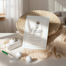 Load image into Gallery viewer, Teddy Bear Little Golfer Is On The Way Blue Golf Baby Shower Invitation 2041
