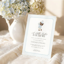 Load image into Gallery viewer, Teddy Bear Little Golfer Is On The Way Blue Golf Baby Shower Invitation 2041

