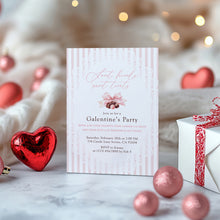 Load image into Gallery viewer, 0801 Pink Coqutte Valentine's Party Gift Exchange Party Invite, Galentine's Ladies Night, Digital Download
