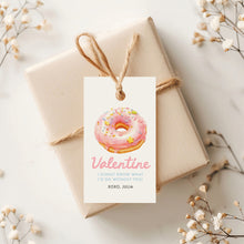 Load image into Gallery viewer, 08012 Valentine Donut Gift Tag for Kids, Classroom Valentine Favor Tag, Digital download
