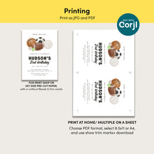 Load image into Gallery viewer, Born Two Ball Sports Birthday Invitation for Boys 2nd Party Invite Editable Corjl Template 0334
