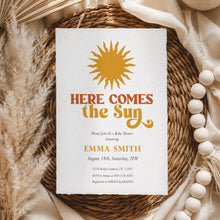 Load image into Gallery viewer, Comes the Sun Baby Shower Invitation, Boho Retro Editable Template 2045
