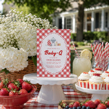 Load image into Gallery viewer, Baby Q Invitation Template | Fourth Of July Summer BBQ Baby Shower 2046
