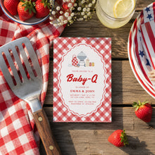 Load image into Gallery viewer, Baby Q Invitation Template | Fourth Of July Summer BBQ Baby Shower 2046
