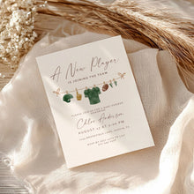 Load image into Gallery viewer, 2032 A new player is on the way Baby Shower Football Invite, Editable Sports Template, Digital download
