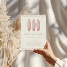 Load image into Gallery viewer, Corjl editable Pink baby on board baby shower invitation template 2013
