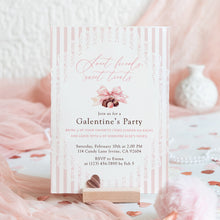 Load image into Gallery viewer, 0801 Pink Coqutte Valentine's Party Gift Exchange Party Invite, Galentine's Ladies Night, Digital Download
