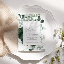 Load image into Gallery viewer, 0501 greenery baptism invitation template
