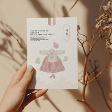Load image into Gallery viewer, 0305 Pink Korean 100 days celebration invitation
