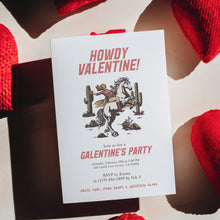Load image into Gallery viewer, 0801 Western Cowgirl Howdy Galentine Invite, Valentines Day Girls Night Out, digital download, editable template
