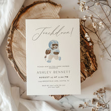 Load image into Gallery viewer, 2032 Light Blue Touchdown Teddy Bear Football Baby Shower Invite, Editable Template, Digital Download
