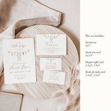 Load image into Gallery viewer, Boho Baby Shower Invitation Bundle, Books for Baby, Raffle (Digital Download) 2031
