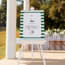 Load image into Gallery viewer, Golf Baby Shower Welcome Sign New to the Club Preppy Green Party Sign 2041
