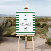Load image into Gallery viewer, Golf Baby Shower Welcome Sign New to the Club Preppy Green Party Sign 2041
