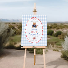 Load image into Gallery viewer, All American Boy 1st Birthday Party Welcome Sign Template, 4th of July Patriotic Summer Decor 0341
