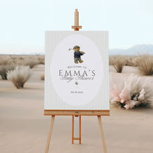 Load image into Gallery viewer, Golf Baby Shower Welcome Sign Teddy Bear Preppy New to the Club Editable Template 2041
