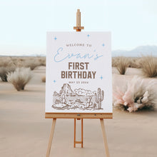 Load image into Gallery viewer, Wildest One in the West Welcome Sign Boy Cowboy Birthday Western Party Sign Editable Template 0336
