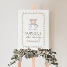 Load image into Gallery viewer, pink princess welcome sign once upon a time 1st birthday girl template 0332
