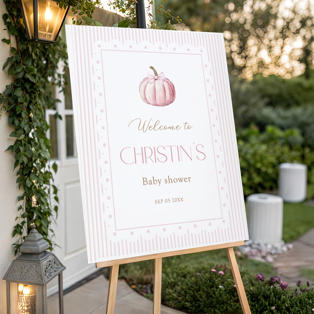 2019 pink pumpkin welcome sign template