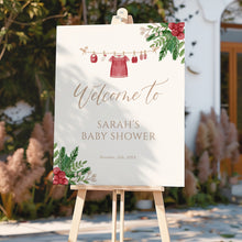 Load image into Gallery viewer, 2029 Winter Baby Shower Welcome Sign: Christmas Holiday Decor (Digital Download)
