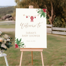 Load image into Gallery viewer, 2029 Winter Baby Shower Welcome Sign: Christmas Holiday Decor (Digital Download)
