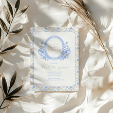 Load image into Gallery viewer, Corjl editable grandmillenial style baby shower invitation 2015
