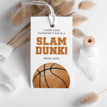 Load image into Gallery viewer, 08012 Slam Dunk Gift Tag Template, Sports Basketball Valentine Favor, Digital Download
