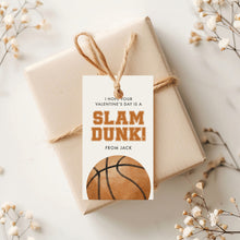 Load image into Gallery viewer, 08012 Slam Dunk Gift Tag Template, Sports Basketball Valentine Favor, Digital Download
