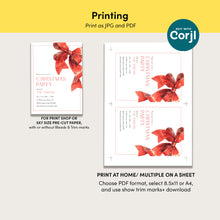 Load image into Gallery viewer, 2033 Red Bow Christmas Dinner Party Invite, Winter Coquette Holiday Editable Template Digital Download
