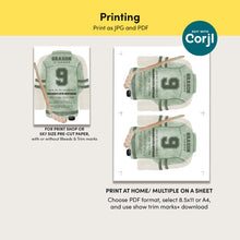 Load image into Gallery viewer, Sage Green Hockey Jersey Birthday Invitation Template for Boys, Watercolor Sports Birthday Invite 0335
